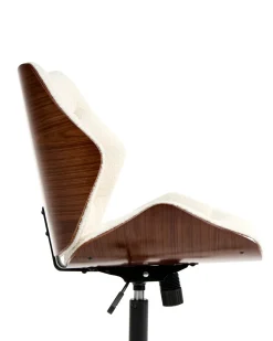 Sedia da scrivania LOMPOC Bouclé Bianco sporco