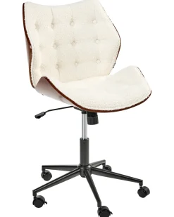 Sedia da scrivania LOMPOC Bouclé Bianco sporco