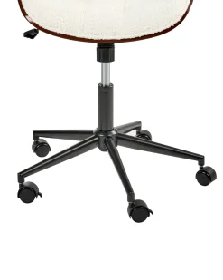 Sedia da scrivania LOMPOC Bouclé Bianco sporco