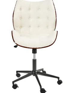 Sedia da scrivania LOMPOC Bouclé Bianco sporco