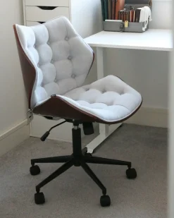 Sedia da scrivania LOMPOC Lino sintetico Grigio