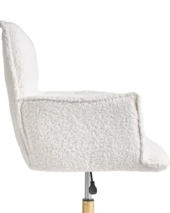 Sedia da scrivania MANULU Bouclé Bianco