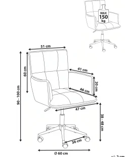 Sedia da scrivania MANULU Bouclé Bianco