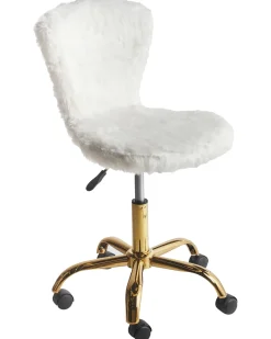 Sedia da scrivania MARGATE Finta pelliccia Bianco