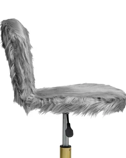 Sedia da scrivania MARGATE Finta pelliccia Grigio