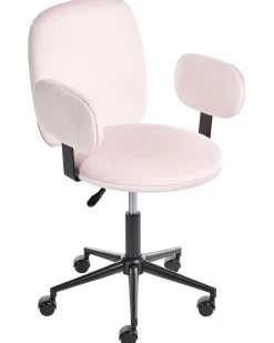 Sedia da scrivania MORAGA Velluto Rosa pastello