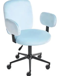 Sedia da scrivania MORAGA Velluto Azzurro