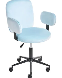 Sedia da scrivania MORAGA Velluto Azzurro