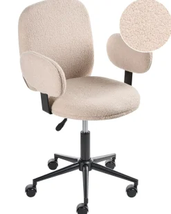 Sedia da scrivania MORAGA Bouclé Beige