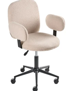 Sedia da scrivania MORAGA Bouclé Beige