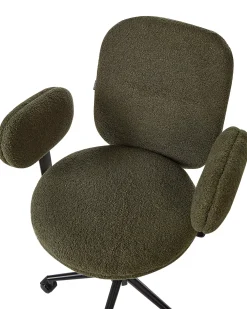 Sedia da scrivania MORAGA Bouclé Verde scuro