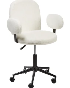Sedia da scrivania MORAGA Bouclé Bianco sporco