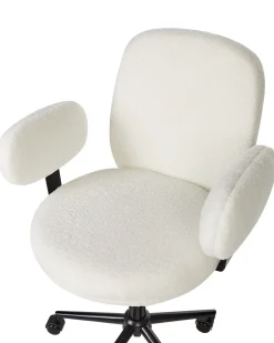 Sedia da scrivania MORAGA Bouclé Bianco sporco