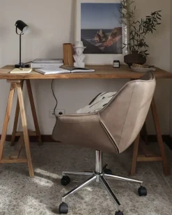 Sedia da scrivania NEWDALE Pelle sintetica Marrone chiaro
