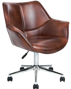 Sedia da scrivania NEWDALE Pelle sintetica Marrone scuro