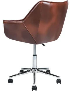 Sedia da scrivania NEWDALE Pelle sintetica Marrone scuro