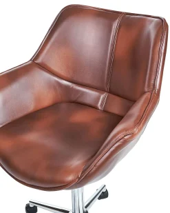 Sedia da scrivania NEWDALE Pelle sintetica Marrone scuro