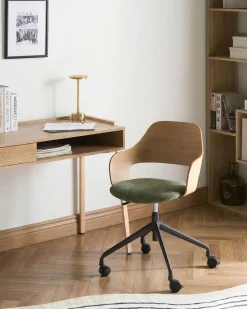 Sedia da scrivania NOVATO Lino sintetico Verde