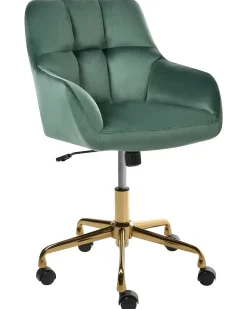 Sedia da scrivania PALMDALE Velluto Verde scuro