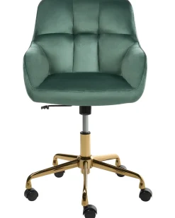 Sedia da scrivania PALMDALE Velluto Verde scuro