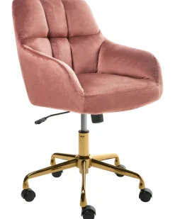 Sedia da scrivania PALMDALE Velluto Rosa
