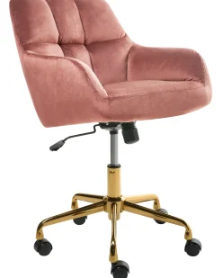 Sedia da scrivania PALMDALE Velluto Rosa