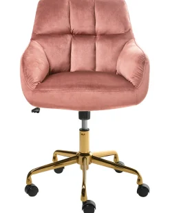 Sedia da scrivania PALMDALE Velluto Rosa