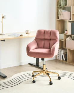 Sedia da scrivania PALMDALE Velluto Rosa