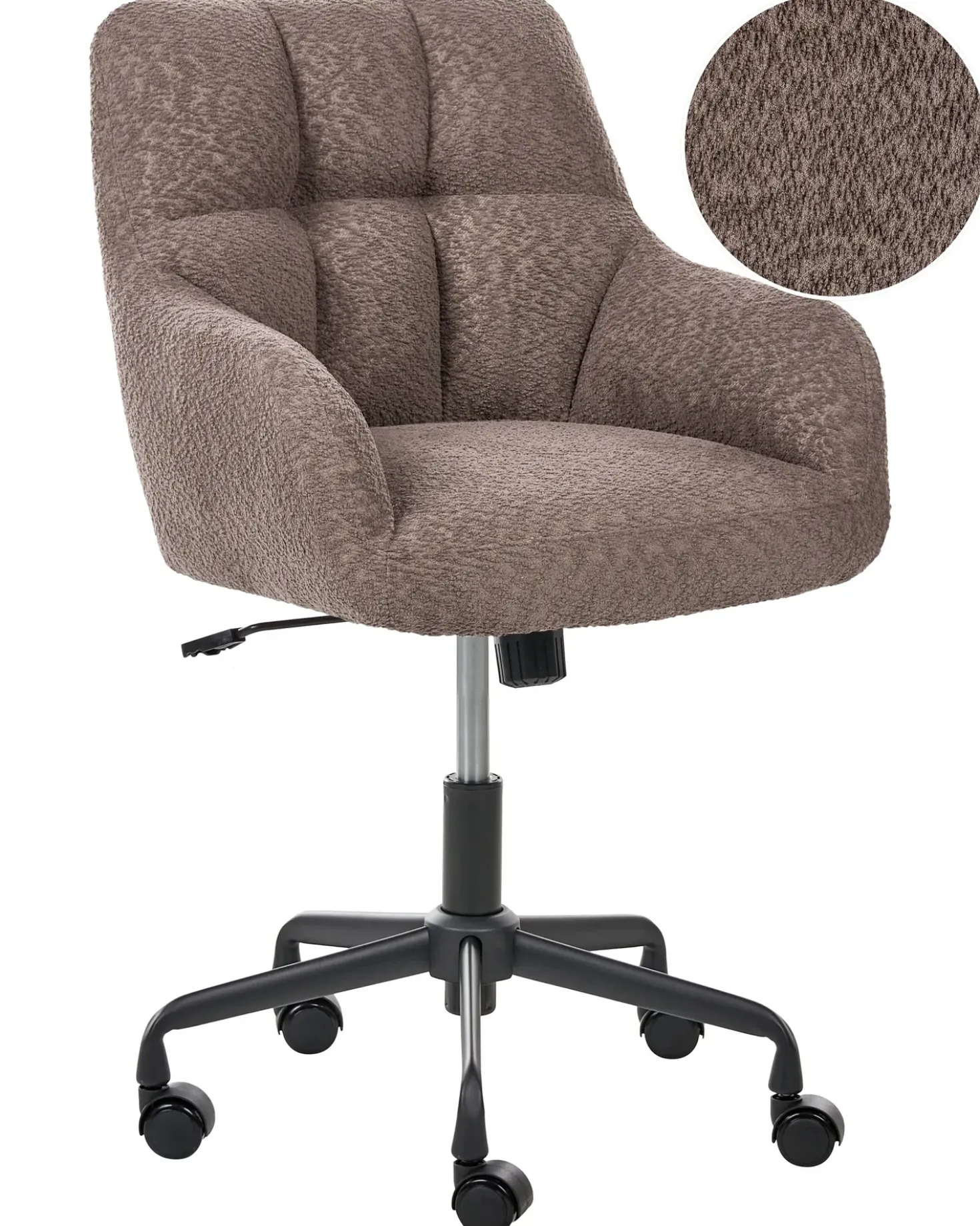 Sedia da scrivania PALMDALE Bouclé Marrone scuro