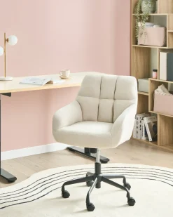 Sedia da scrivania PALMDALE Velluto Beige chiaro