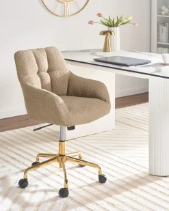 Sedia da scrivania PALMDALE Bouclé Marrone chiaro