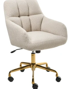 Sedia da scrivania PALMDALE Bouclé Beige chiaro