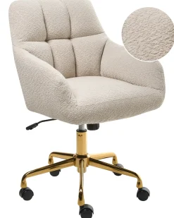 Sedia da scrivania PALMDALE Bouclé Beige chiaro