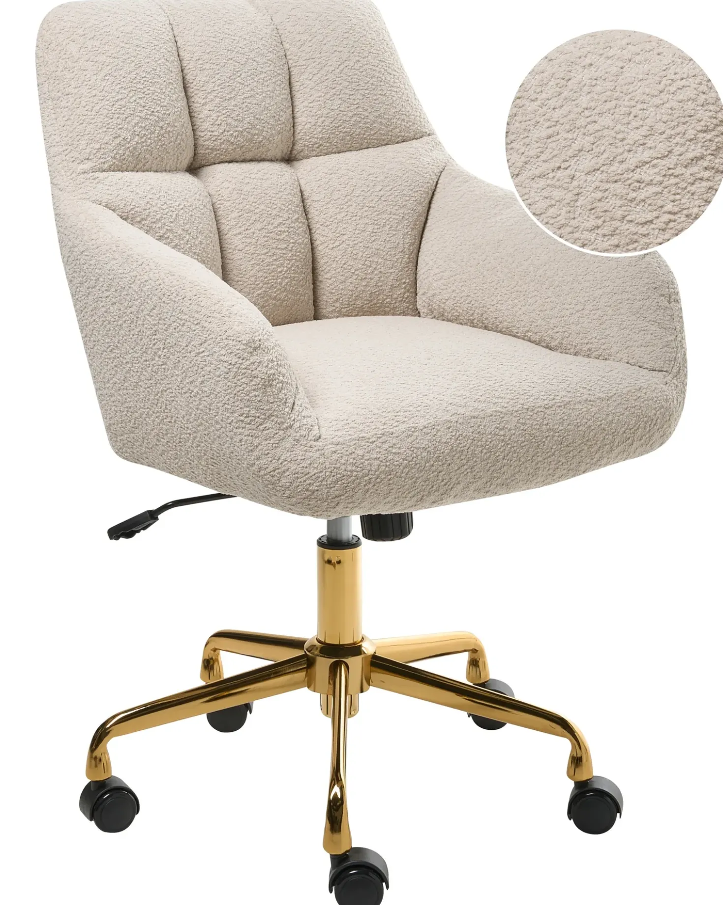 Sedia da scrivania PALMDALE Bouclé Beige chiaro