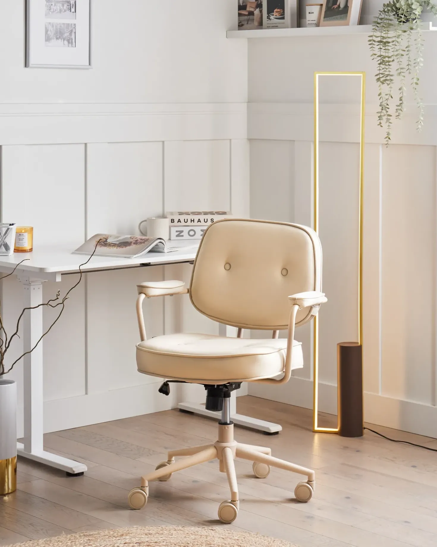 Sedia da scrivania PARAMUS Pelle sintetica Beige