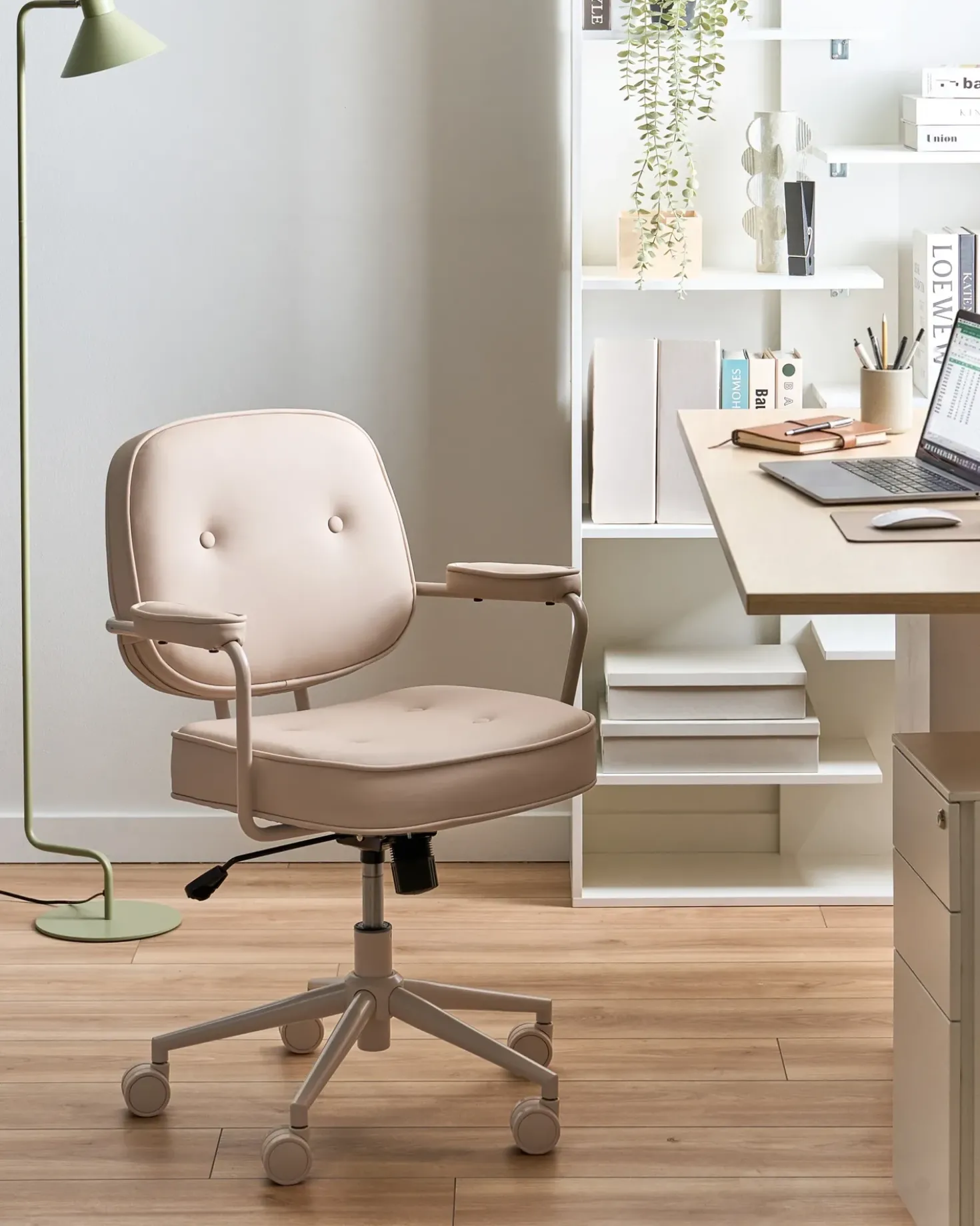 Sedia da scrivania PARAMUS Pelle sintetica Beige sabbia