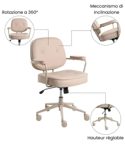 Sedia da scrivania PARAMUS Pelle sintetica Beige sabbia