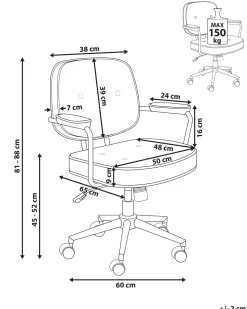 Sedia da scrivania PARAMUS Tessuto Bianco sporco