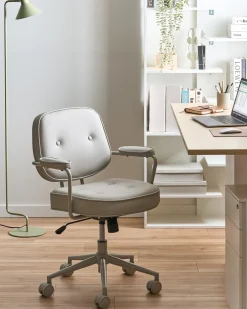 Sedia da scrivania PARAMUS Pelle sintetica Grigio