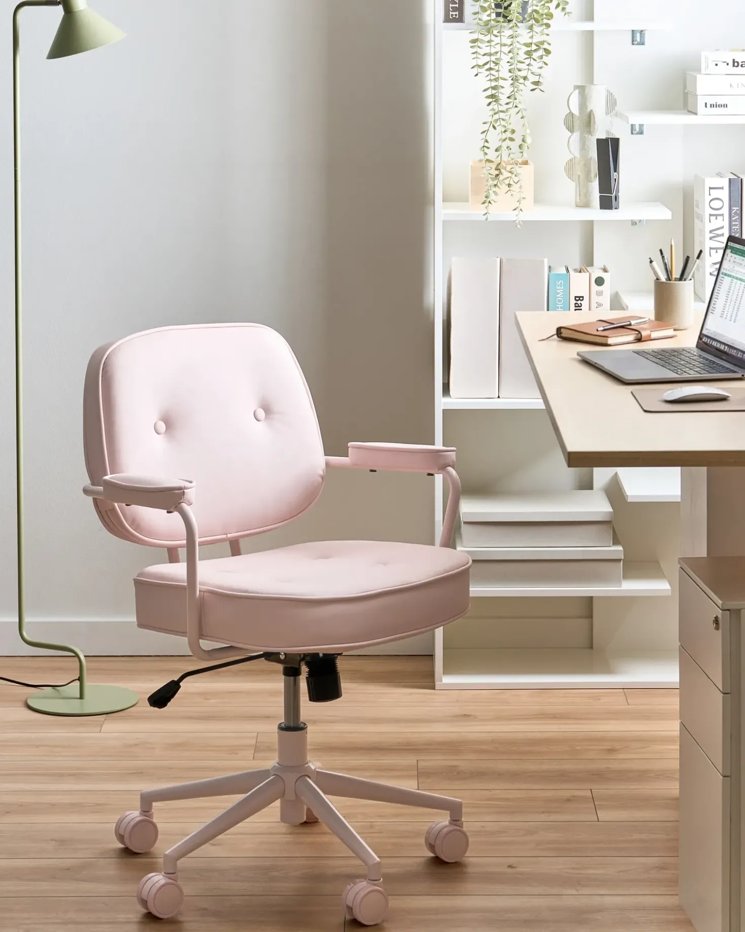 Sedia da scrivania PARAMUS Pelle sintetica Rosa pastello