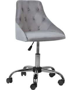 Sedia da scrivania PARRISH Velluto Grigio