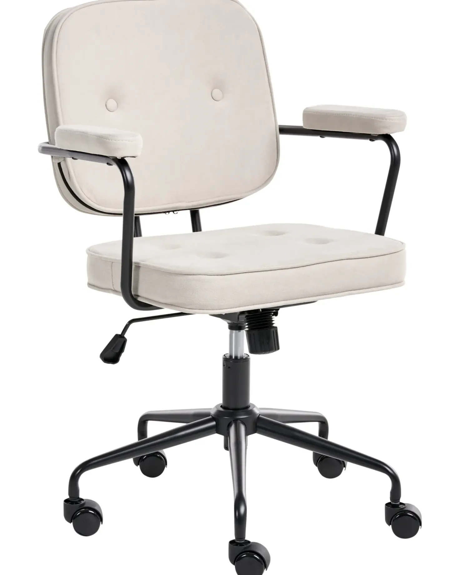 Sedia da scrivania PAWNEE Velluto Beige chiaro