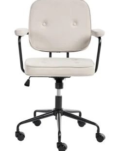 Sedia da scrivania PAWNEE Velluto Beige chiaro