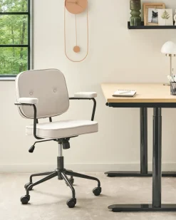 Sedia da scrivania PAWNEE Velluto Beige chiaro
