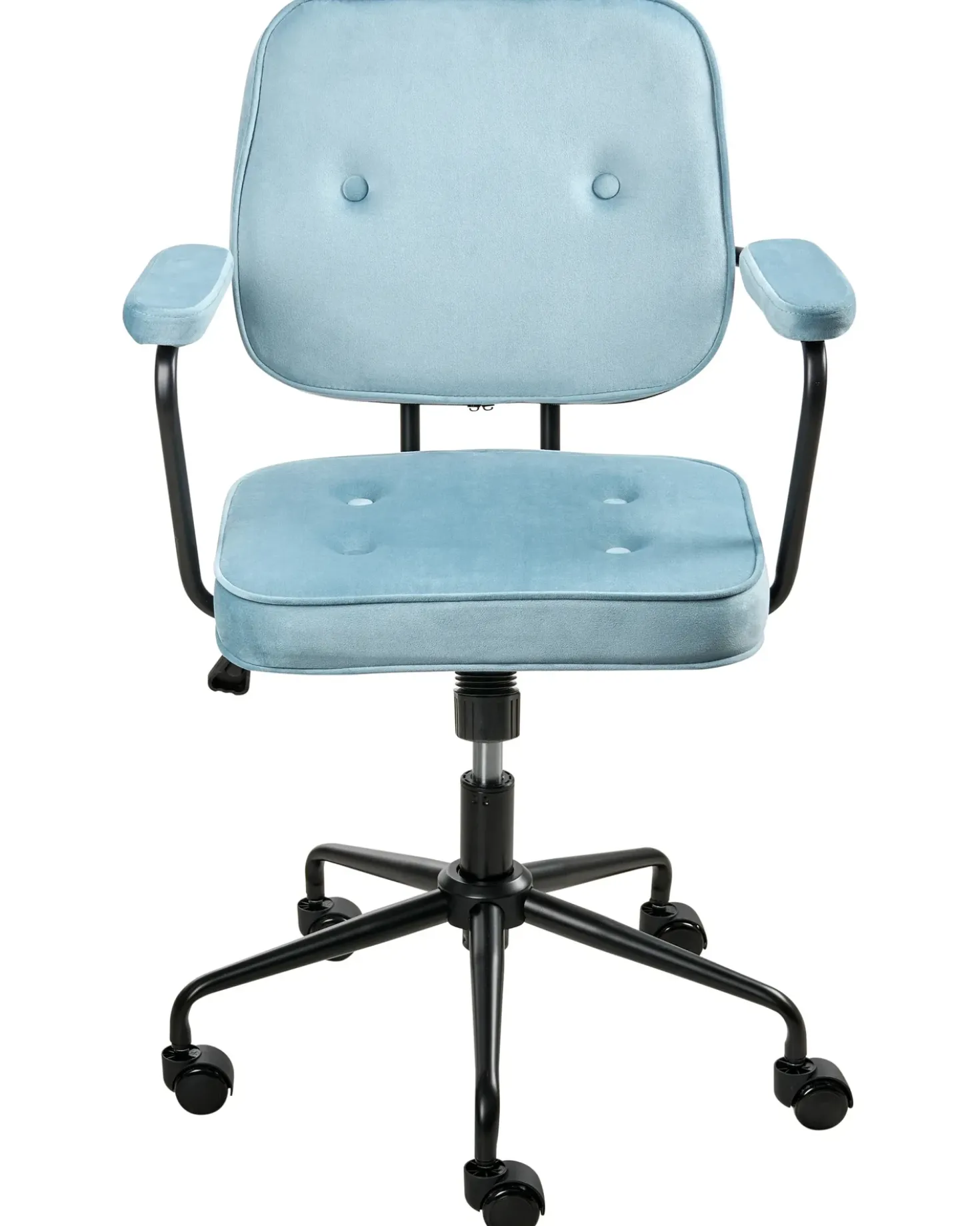 Sedia da scrivania PAWNEE Velluto Azzurro