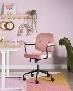 Sedia da scrivania PAWNEE Velluto Rosa
