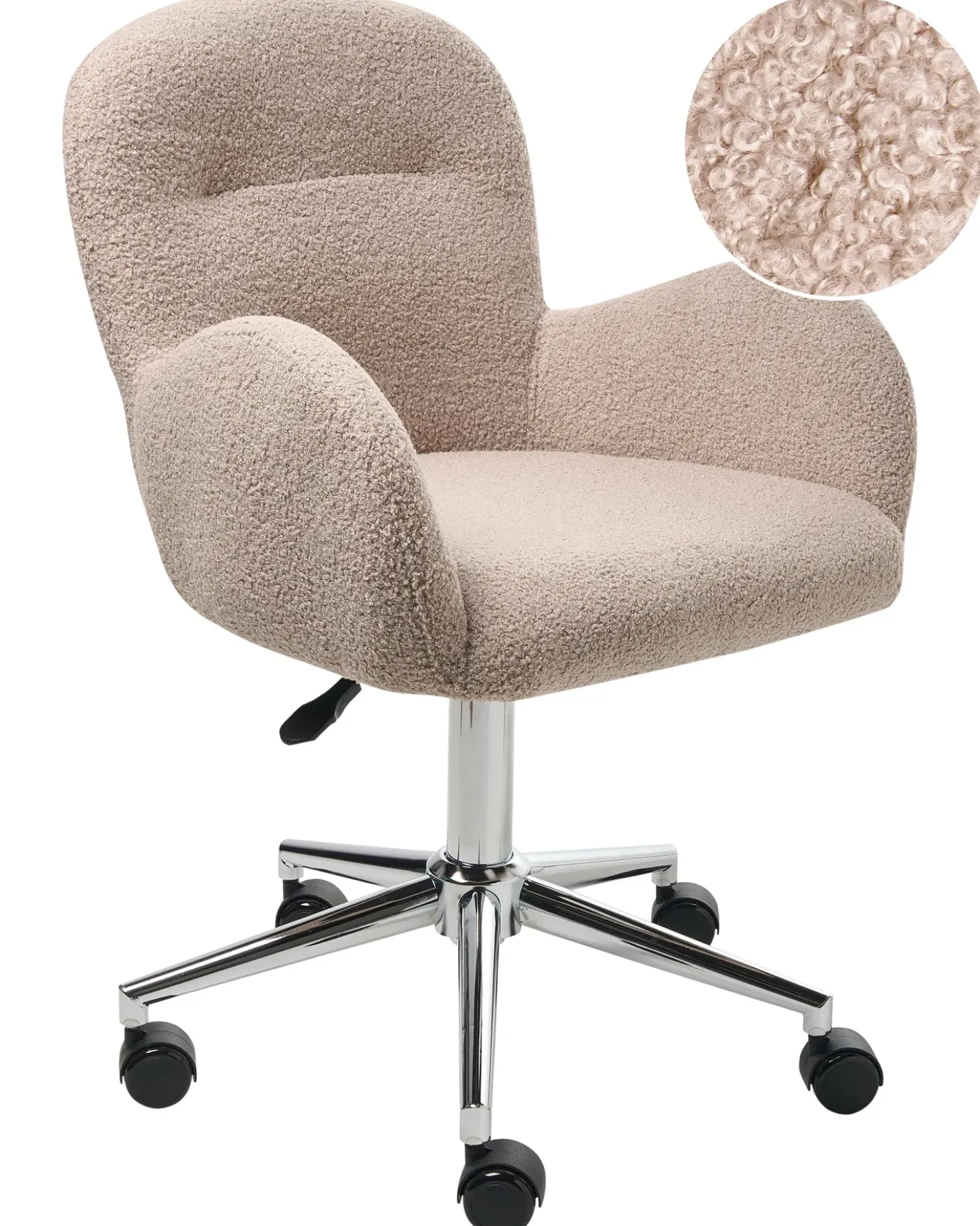 Sedia da scrivania PRIDDY Bouclé Beige