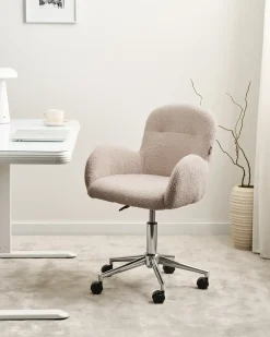 Sedia da scrivania PRIDDY Bouclé Beige