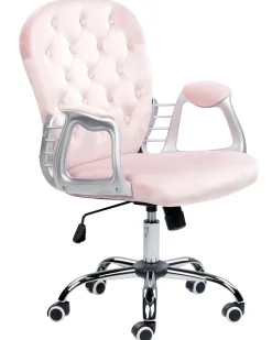 Sedia da scrivania PRINCESS Velluto Rosa pastello
