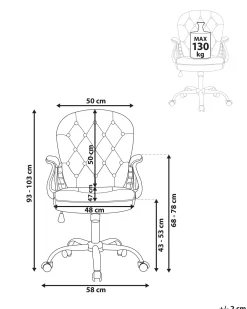 Sedia da scrivania PRINCESS Velluto Tortora